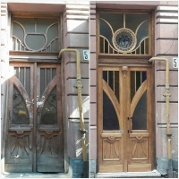 У Франківську 110-річна пам'ятка архітектури отримала відреставровані двері 