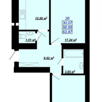 63,87 м&sup2;