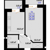 38,94 м&sup2;