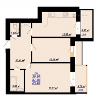 63,4 м&sup2;