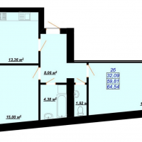 64,54 м&sup2;